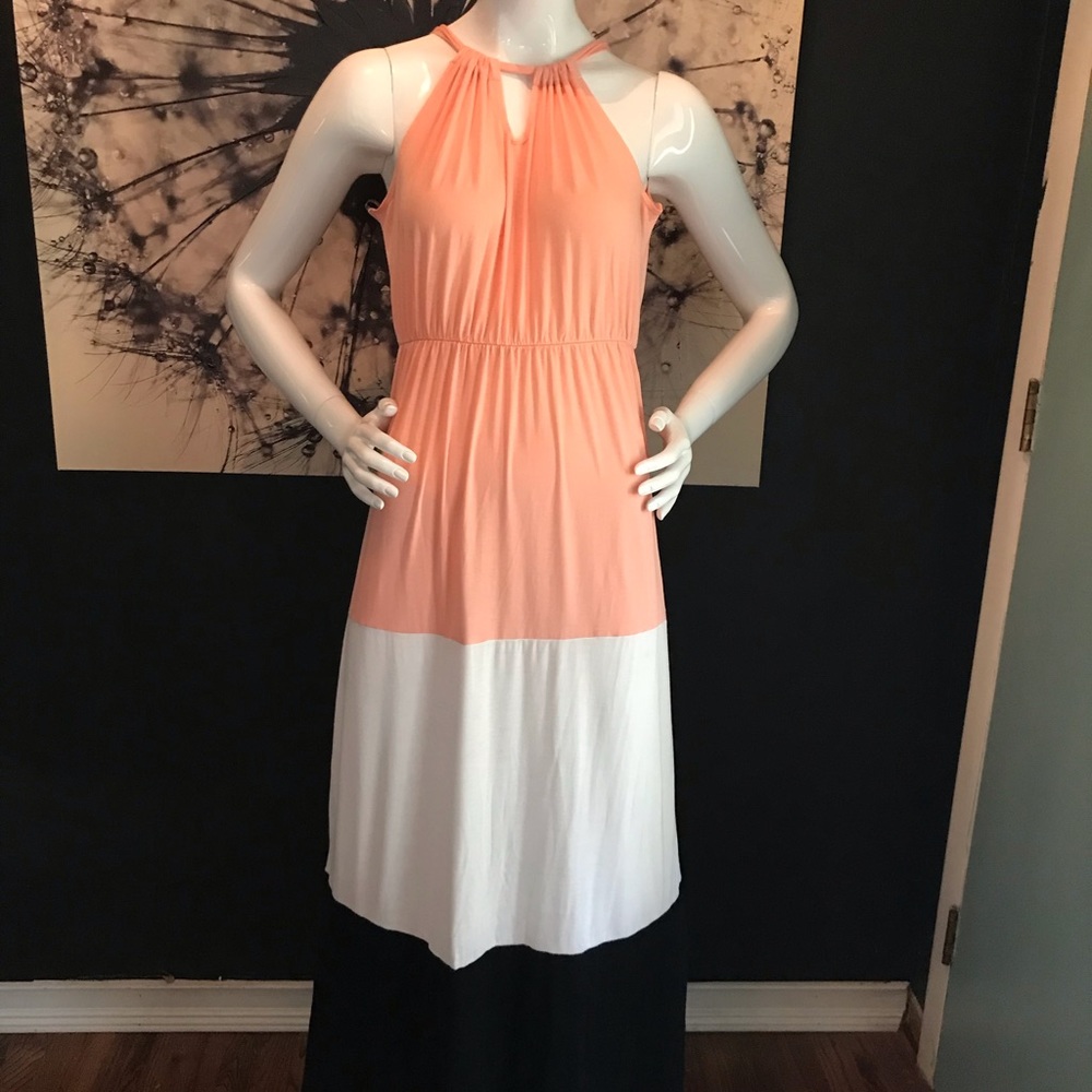 Color-block maxi dress